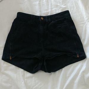 Black American Apparel High Waisted Zipper Shorts